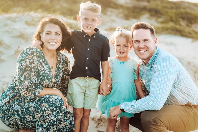 Dr. Scott Thayer with his wife Domenique and children John Beckett and Lennon
